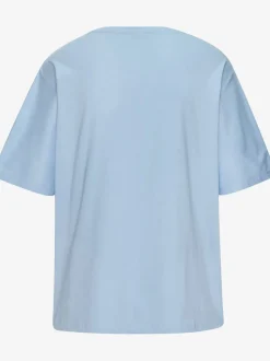 T-shirt à motif floral brodé avec mancherons en coton biologique