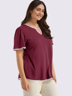 T-shirt passepoil satiné