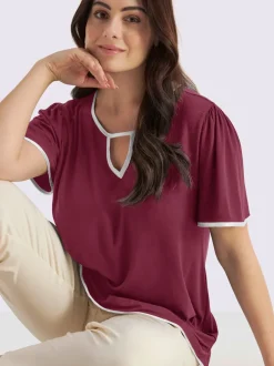 T-shirt passepoil satiné