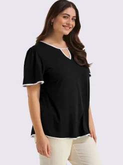 T-shirt passepoil satiné