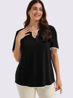 T-shirt passepoil satiné
