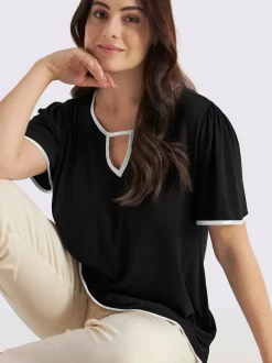T-shirt passepoil satiné