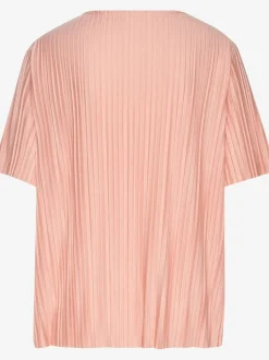 T-shirt plissé avec encolure V et manches courtes