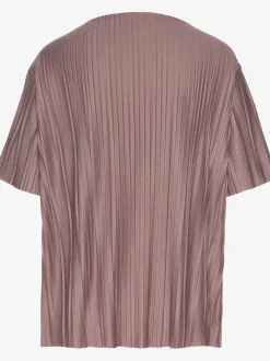 T-shirt plissé avec encolure V et manches courtes