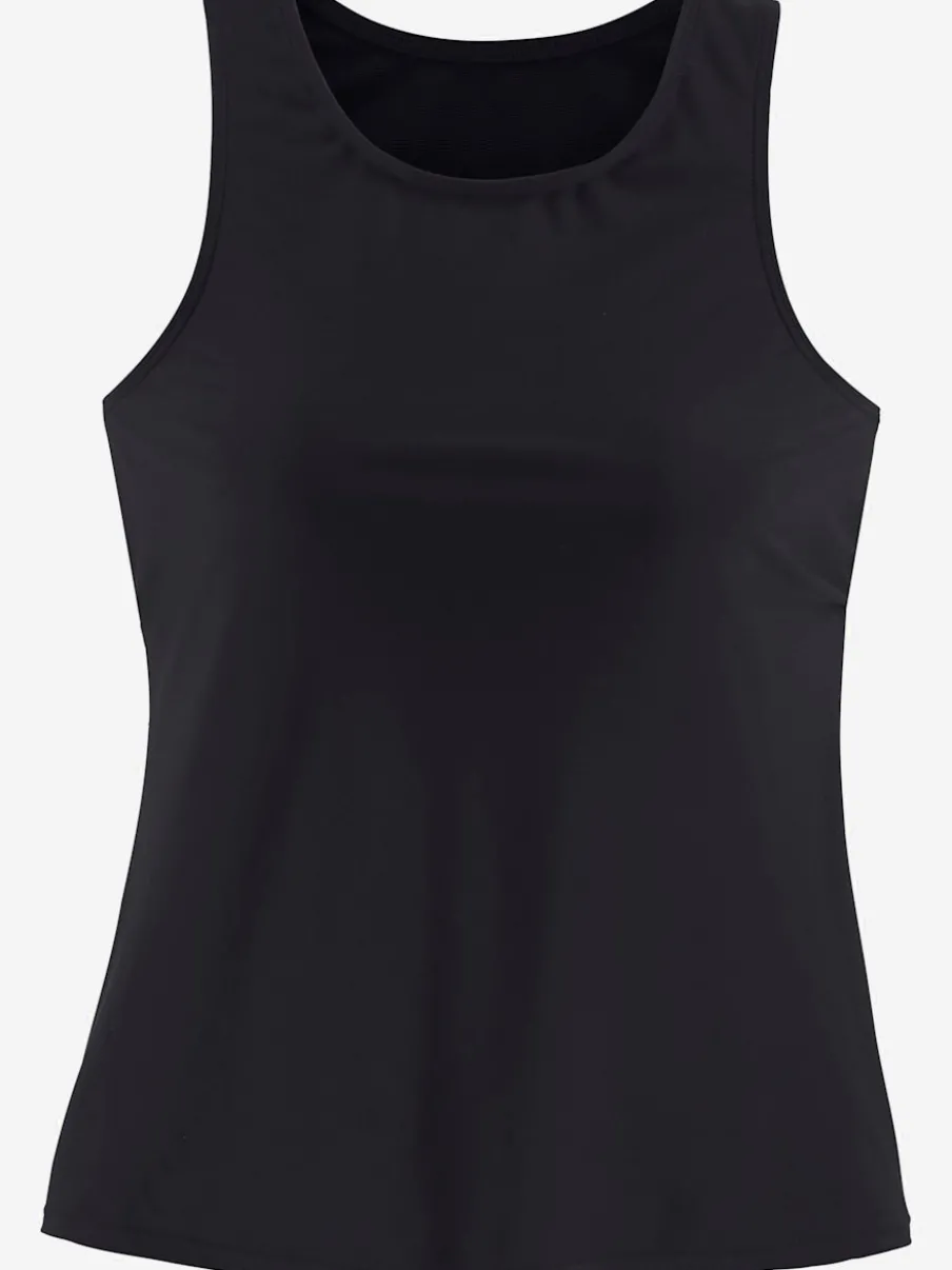 T-shirt pour la baignade à col rond et sans manches avec caoutchouc sous poitrine