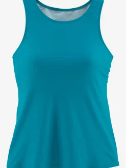 T-shirt pour la baignade à col rond et sans manches avec caoutchouc sous poitrine