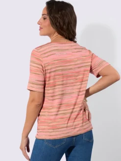T-shirt rayé avec col rond et manches courtes