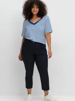 T-shirt rayé col v