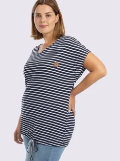 T-shirt rayé encolure en v affinante