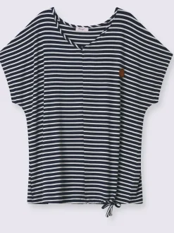 T-shirt rayé encolure en v affinante