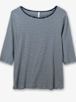 T-shirt rayé rayures en fils teintés
