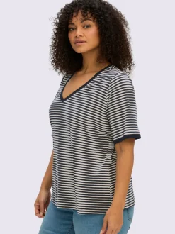 T-shirt rayé séduisant motif à rayures