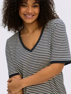 T-shirt rayé séduisant motif à rayures