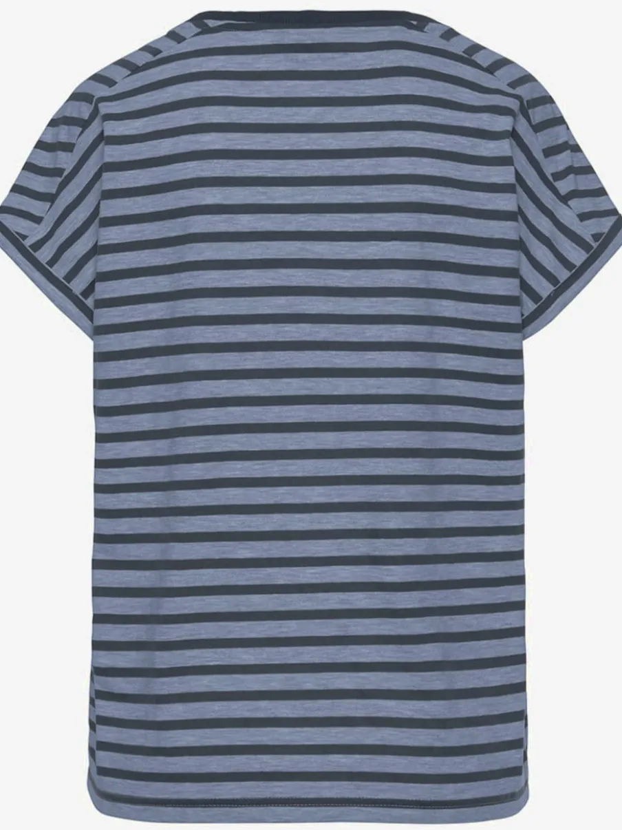 T-shirt à rayures avec encolure ronde et manches courtes