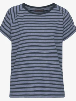 T-shirt à rayures avec encolure ronde et manches courtes