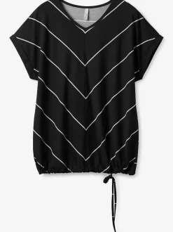 T-shirt à rayures encolure en v affinante