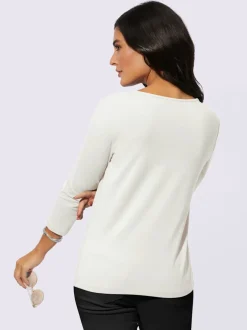 T-shirts avec col en V et dentelle florale charmante