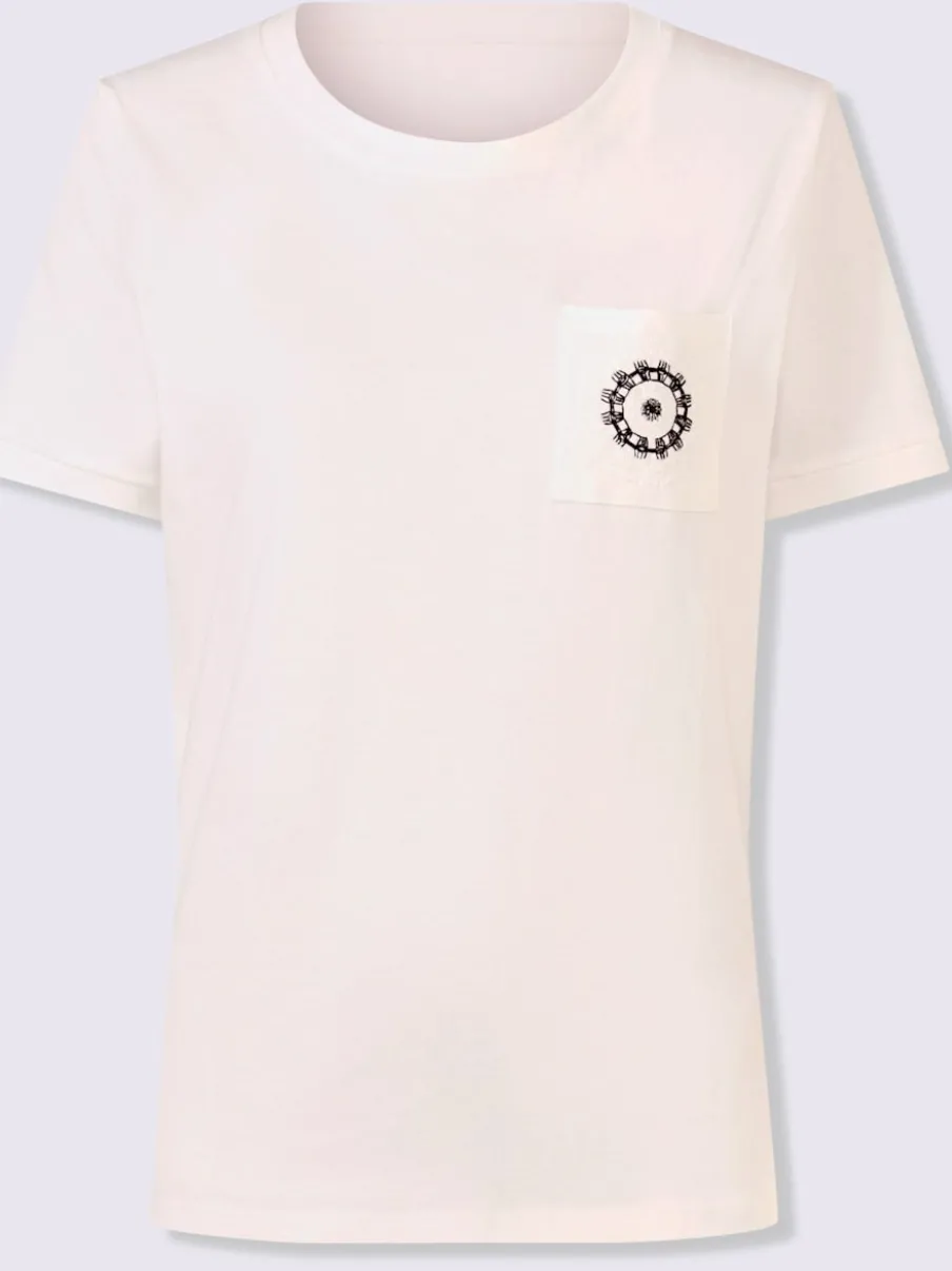 T-shirts avec encolure ronde et poche poitrine brodée