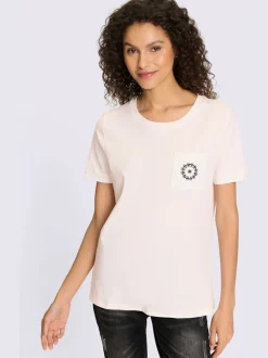 T-shirts avec encolure ronde et poche poitrine brodée