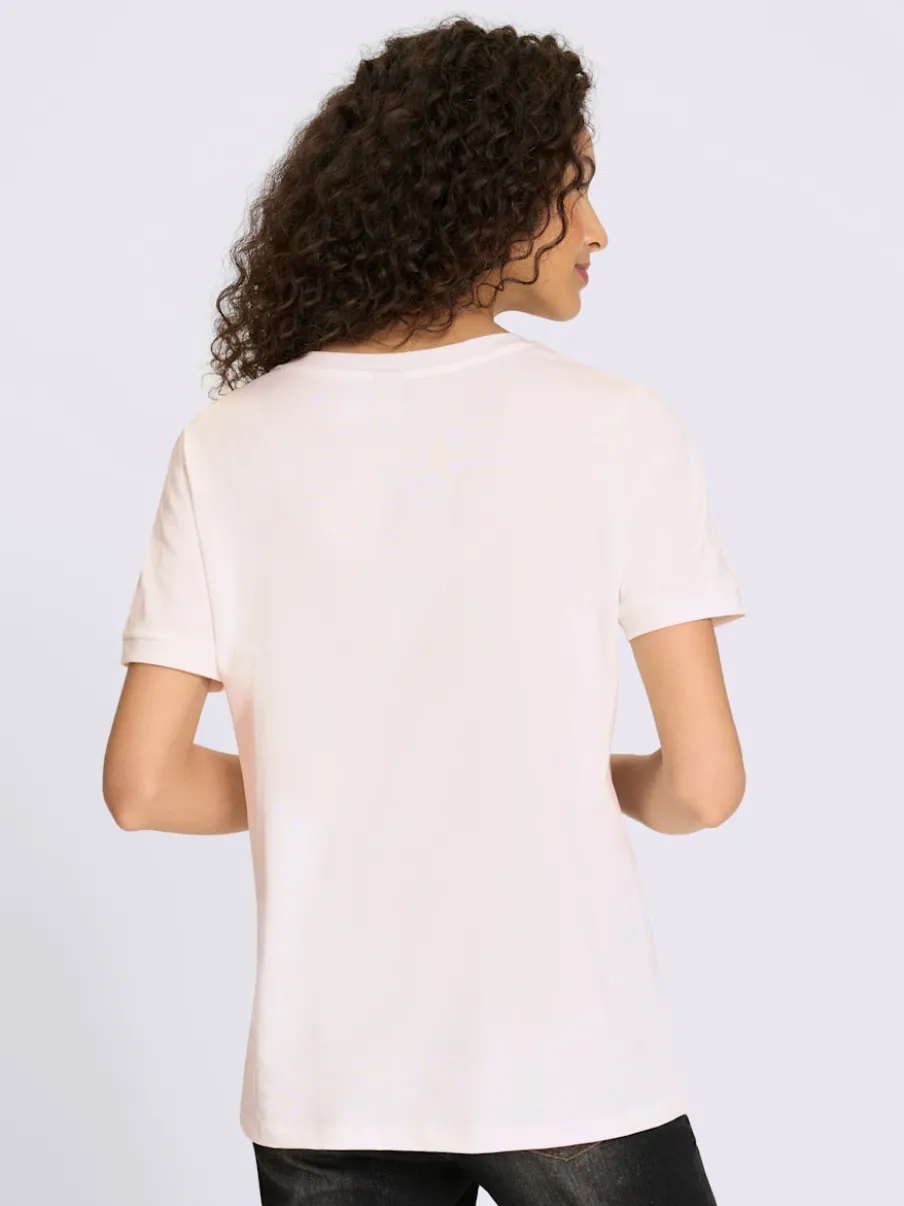 T-shirts avec encolure ronde et poche poitrine brodée