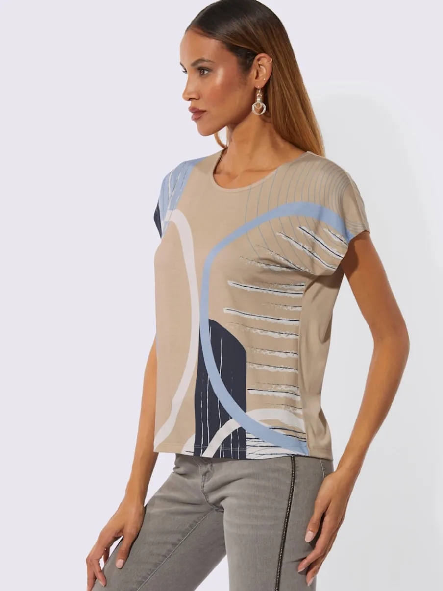 T-shirts avec encolure ronde et imprimé graphique stylé