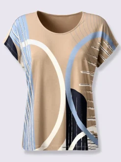T-shirts avec encolure ronde et imprimé graphique stylé