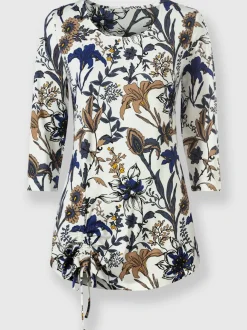 T-shirts avec motif floral coupe avantageuse manches 3/4