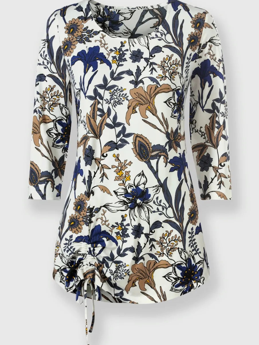 T-shirts avec motif floral coupe avantageuse manches 3/4