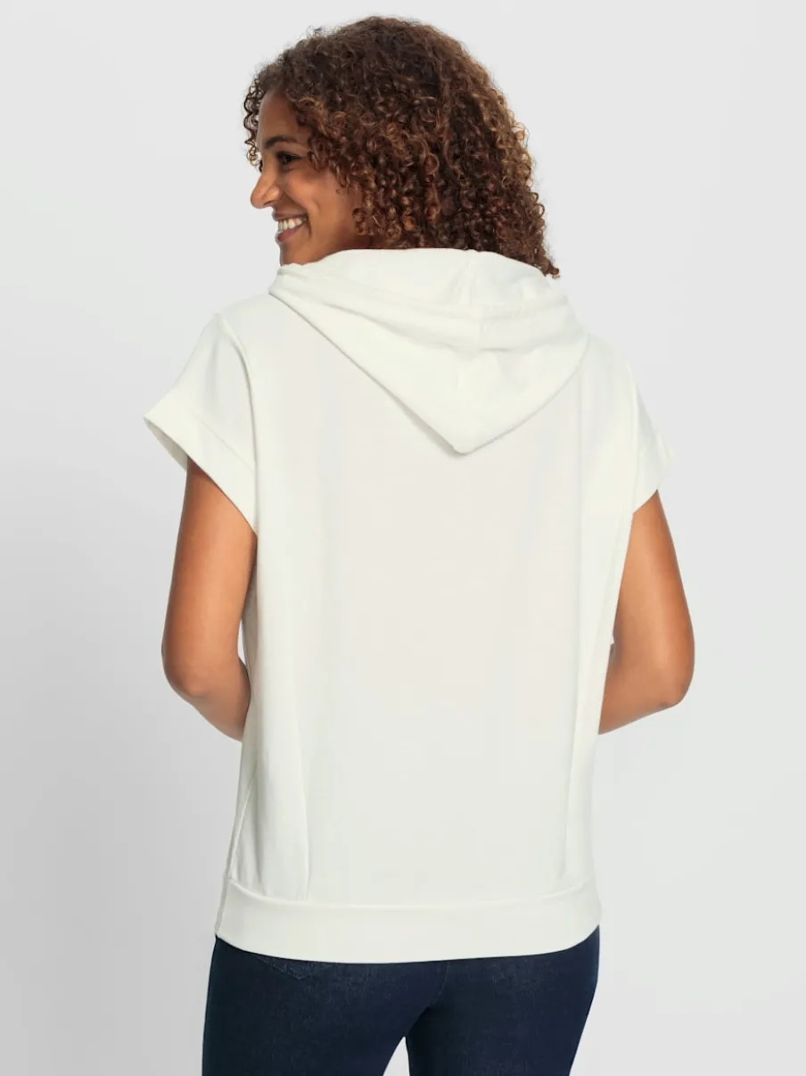 T-shirts à capuche avec mancherons en coton décontractés