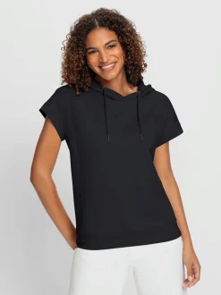 T-shirts à capuche avec mancherons en coton décontractés