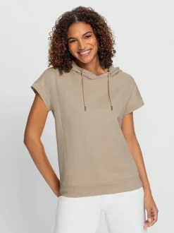 T-shirts à capuche avec mancherons en coton décontractés