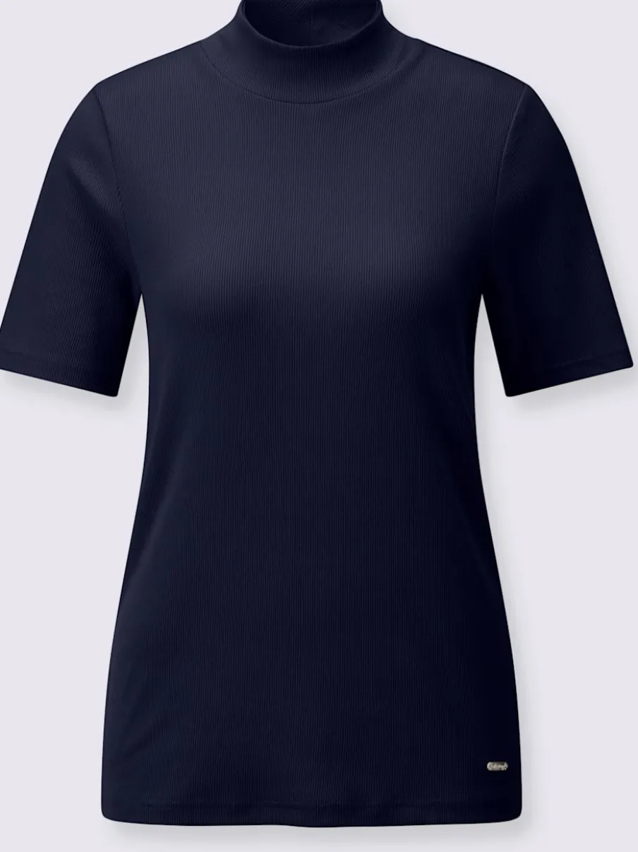 T-shirts à col montant manches courtes certifiés coton GOTS