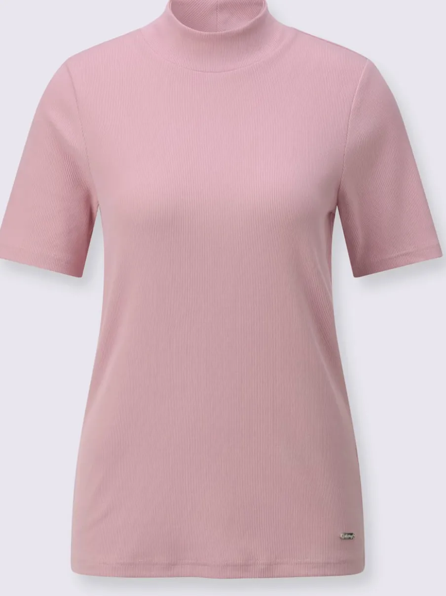 T-shirts à col montant manches courtes certifiés coton GOTS