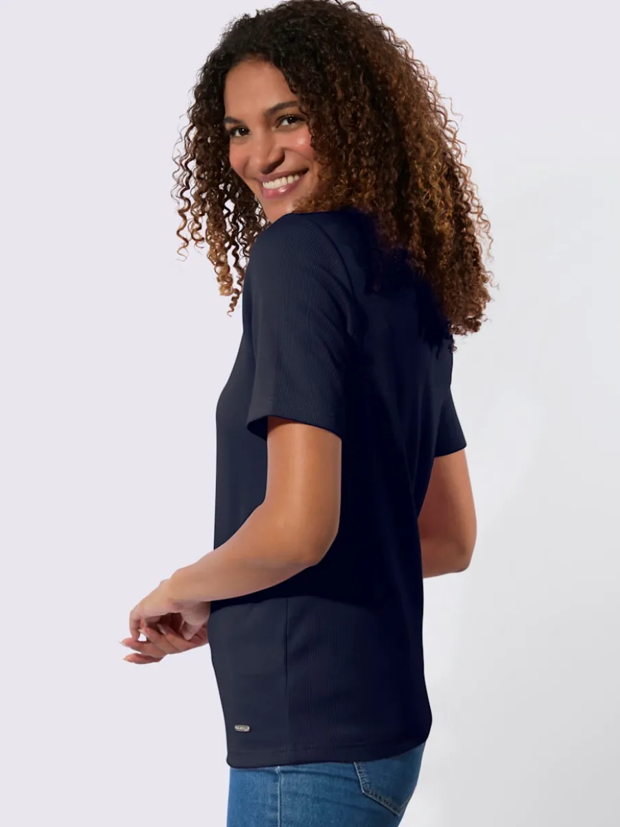 T-shirts à col montant manches courtes certifiés coton GOTS