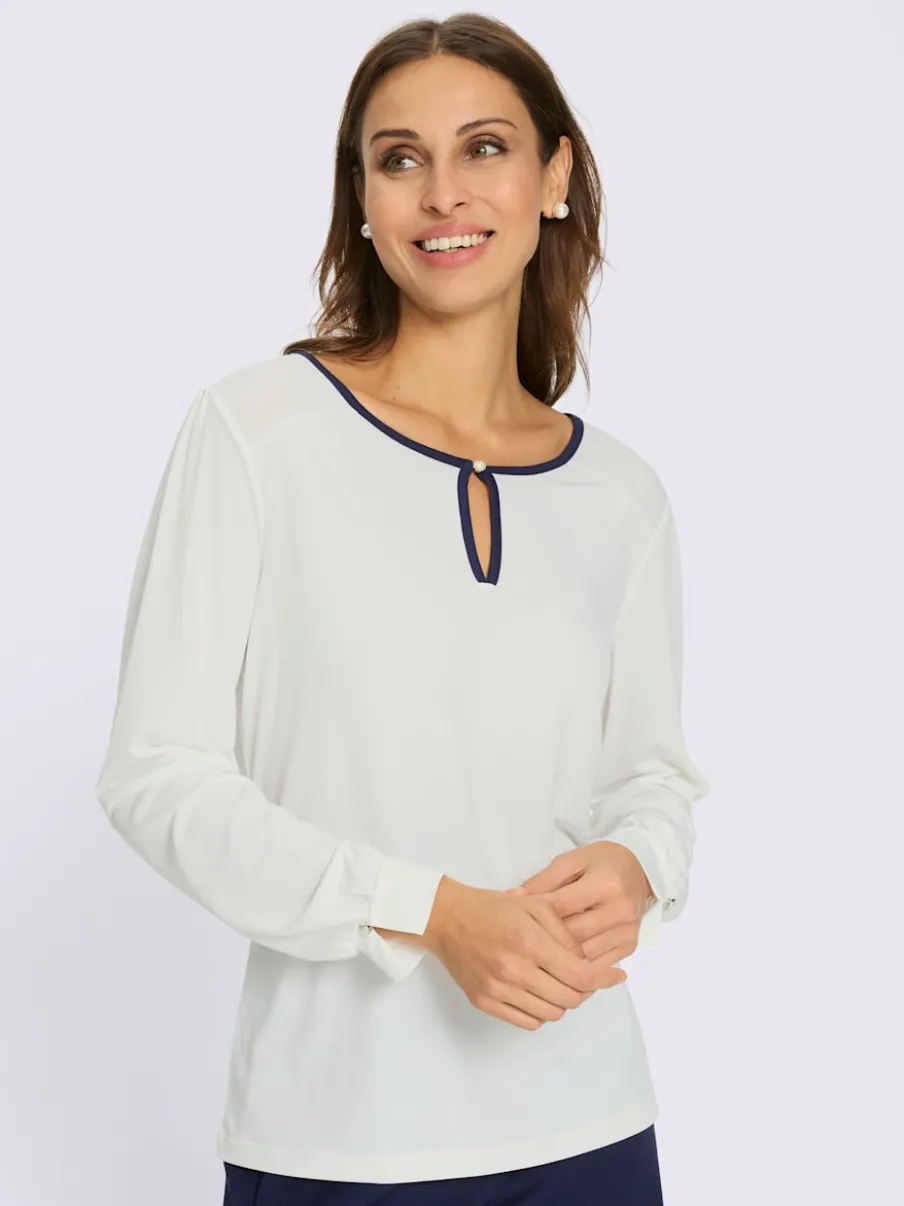 T-shirts à col rond avec détails et manches longues
