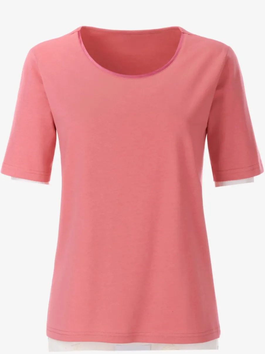 T-shirts à col rond avec passepoil brillant agréable à porter