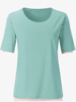 T-shirts à col rond avec passepoil brillant agréable à porter