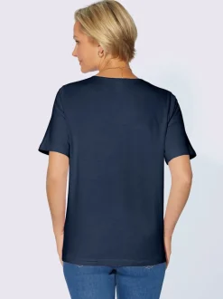 T-shirts à col rond avec passepoil brillant agréable à porter