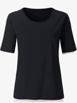 T-shirts à col rond avec passepoil brillant agréable à porter