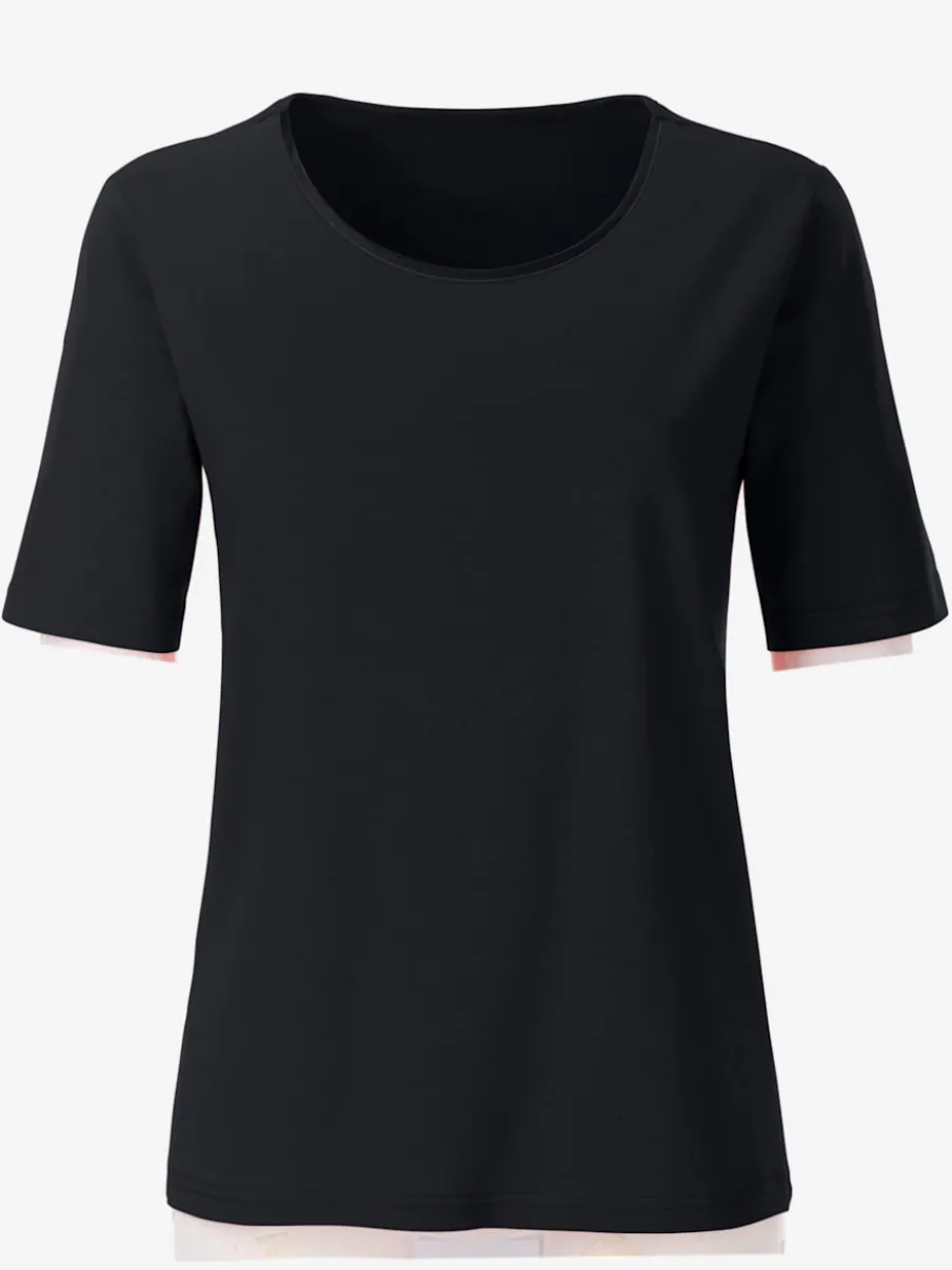 T-shirts à col rond avec passepoil brillant agréable à porter