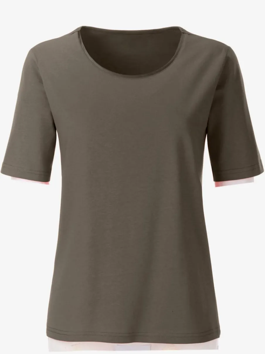 T-shirts à col rond avec passepoil brillant agréable à porter