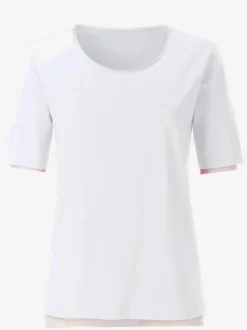T-shirts à col rond avec passepoil brillant agréable à porter