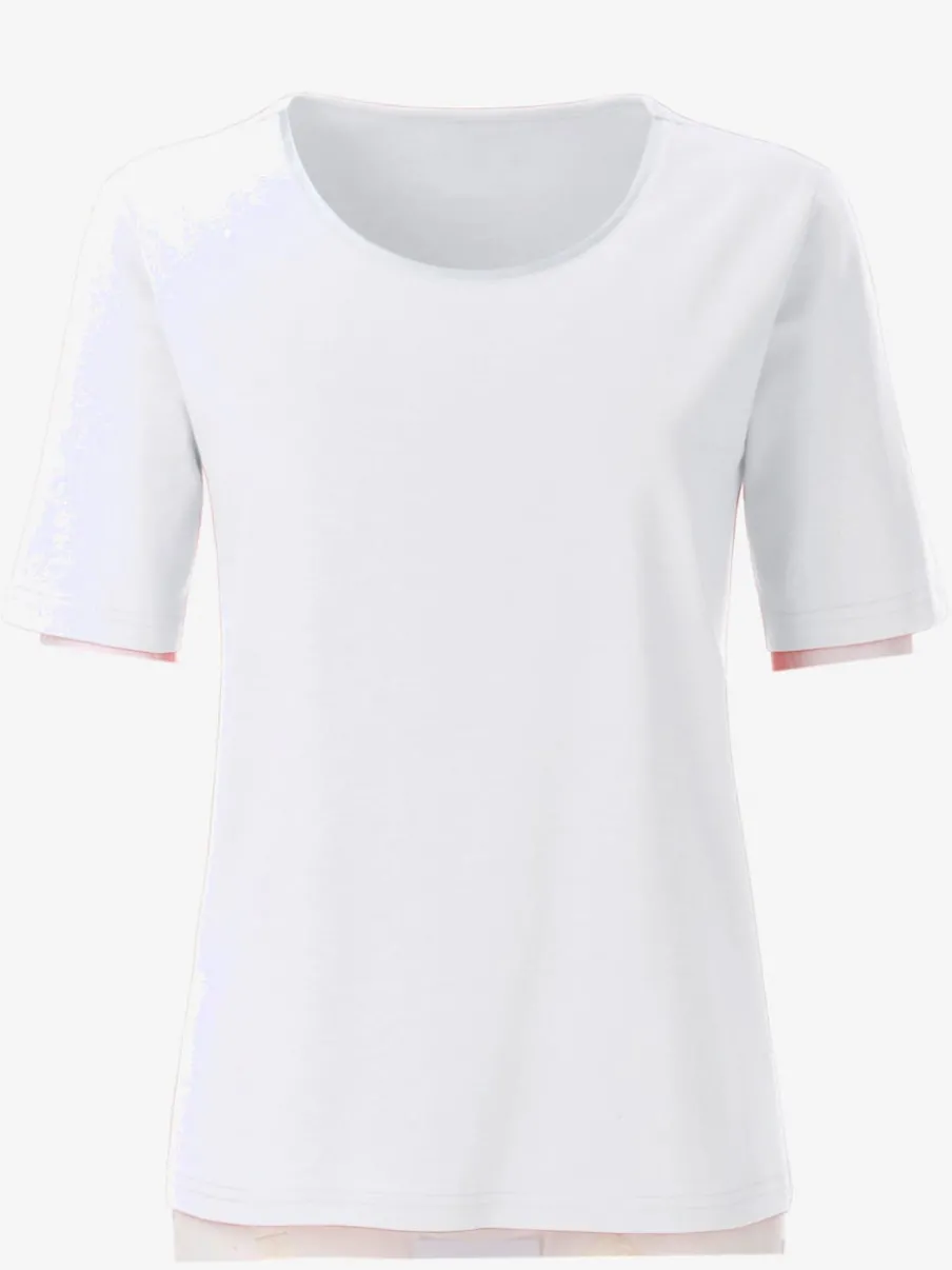 T-shirts à col rond avec passepoil brillant agréable à porter
