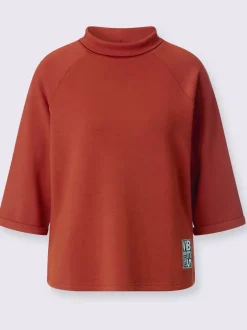 T-shirts col roulé manches 3/4 motif imprimé argent
