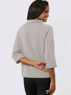 T-shirts col roulé manches 3/4 motif imprimé argent