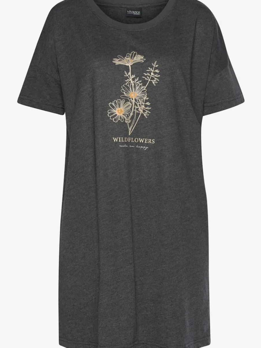 T-shirts de nuit courts avec imprimé et manches courtes