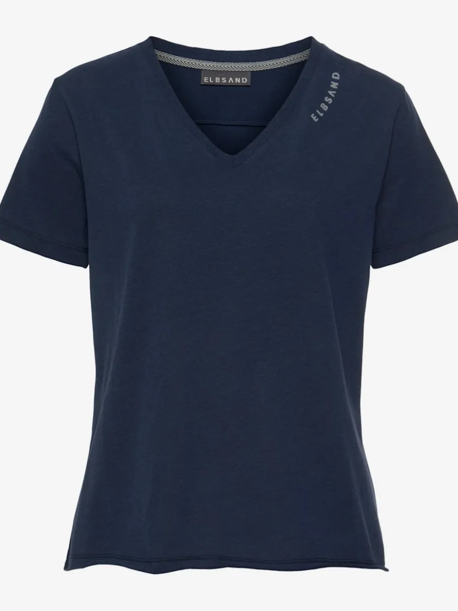 T-shirts à encolure en V manches courtes en jersey