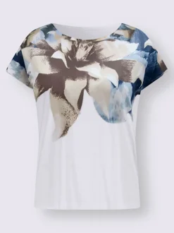 T-shirts à encolure ronde avec imprimé floral léger