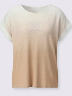 T-shirts à encolure ronde avec motifs et détails brillants