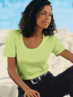 T-shirts à encolure ronde en pur coton basiques intemporels